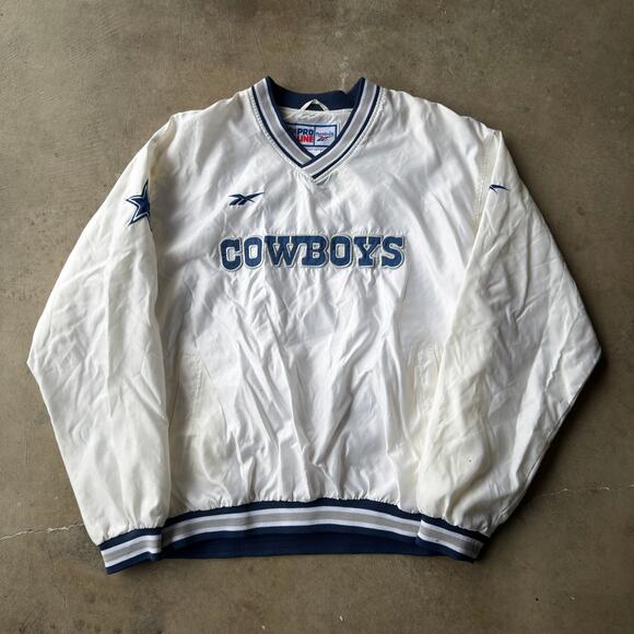 Vintage Reebok Pro Line NFL Dallas Cowboys Pullover Windbreaker Jacket Size L - Picture 1 of 5